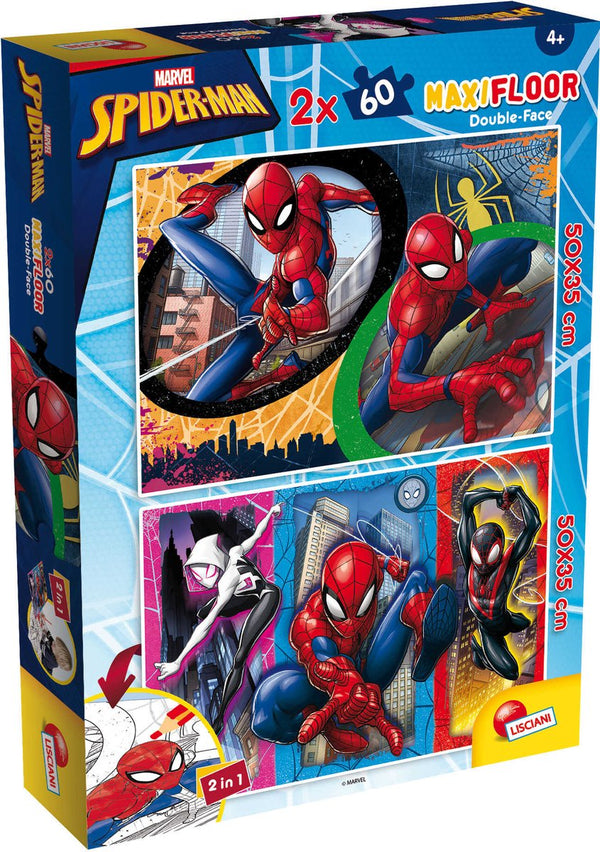 Lisciani - spider-man - puzzel maxifloor - 2 x 60 stukjes