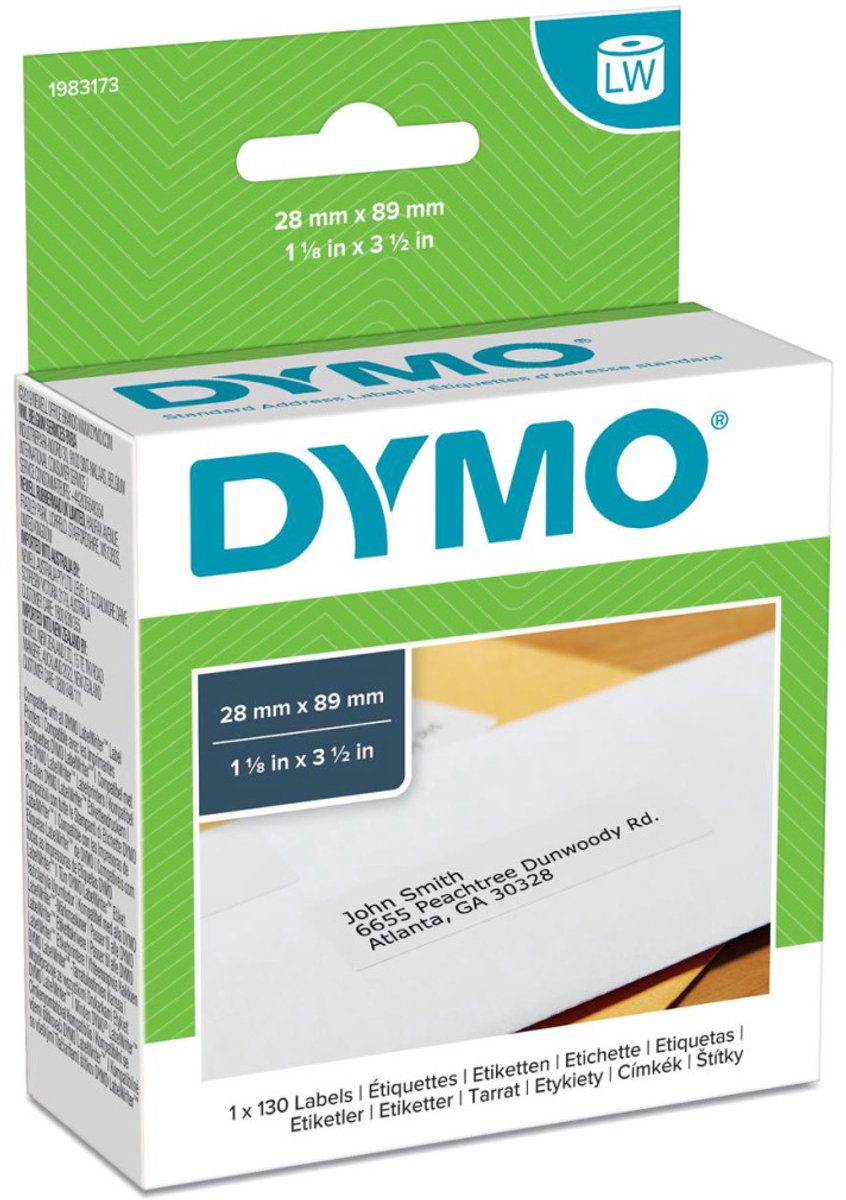 Dymo originele grote labelwriter adreslabels voor retouren | 28 mm x 89 mm | 130 zelfklevende etiketten | geschikt voor de labelwriter labelprinters | gemaakt in europa