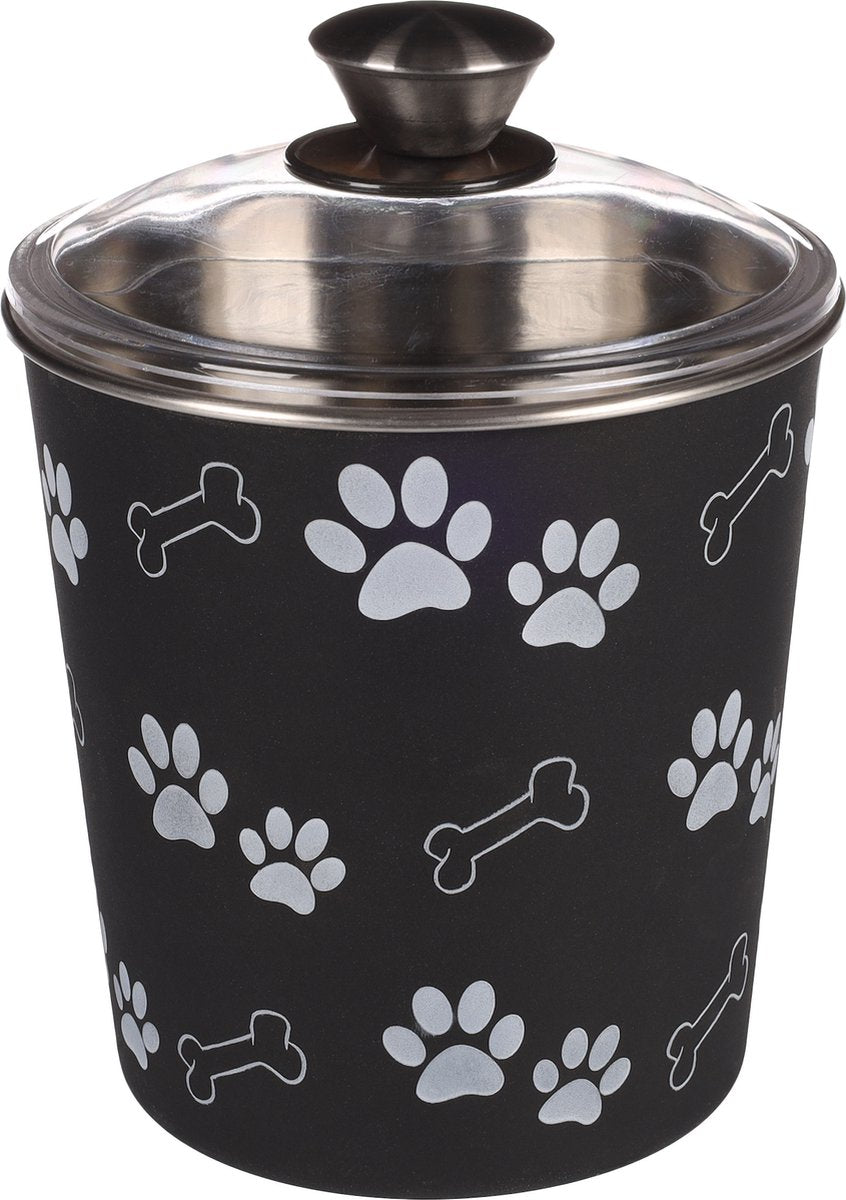Flamingo kena met deksel - snackdoos honden - snackpot met deksel kena zwart 16cm 1900ml - 1st - 129893 - 1st