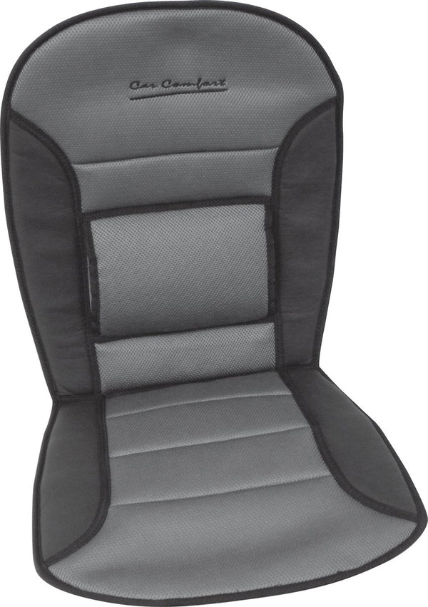 Carpoint stoelkussen comfort 90x45 cm – lendesteun – zwart grijs – antislip bevestiging – airbag geschikt – extra zitcomfort