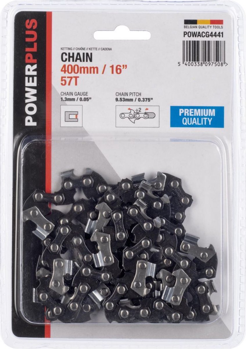 Powerplus powacg4441 ketting - 16 - 400mm - 57t - premium