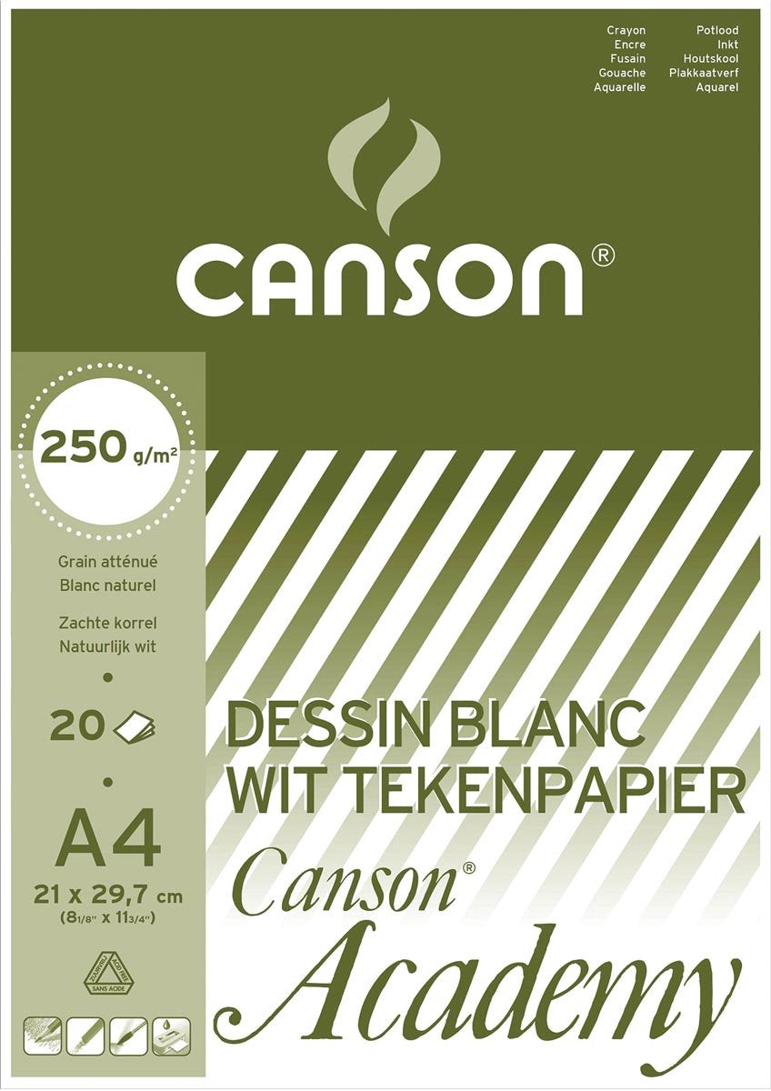 Canson tekenblok academy formaat 21 x 297 cm (a4)