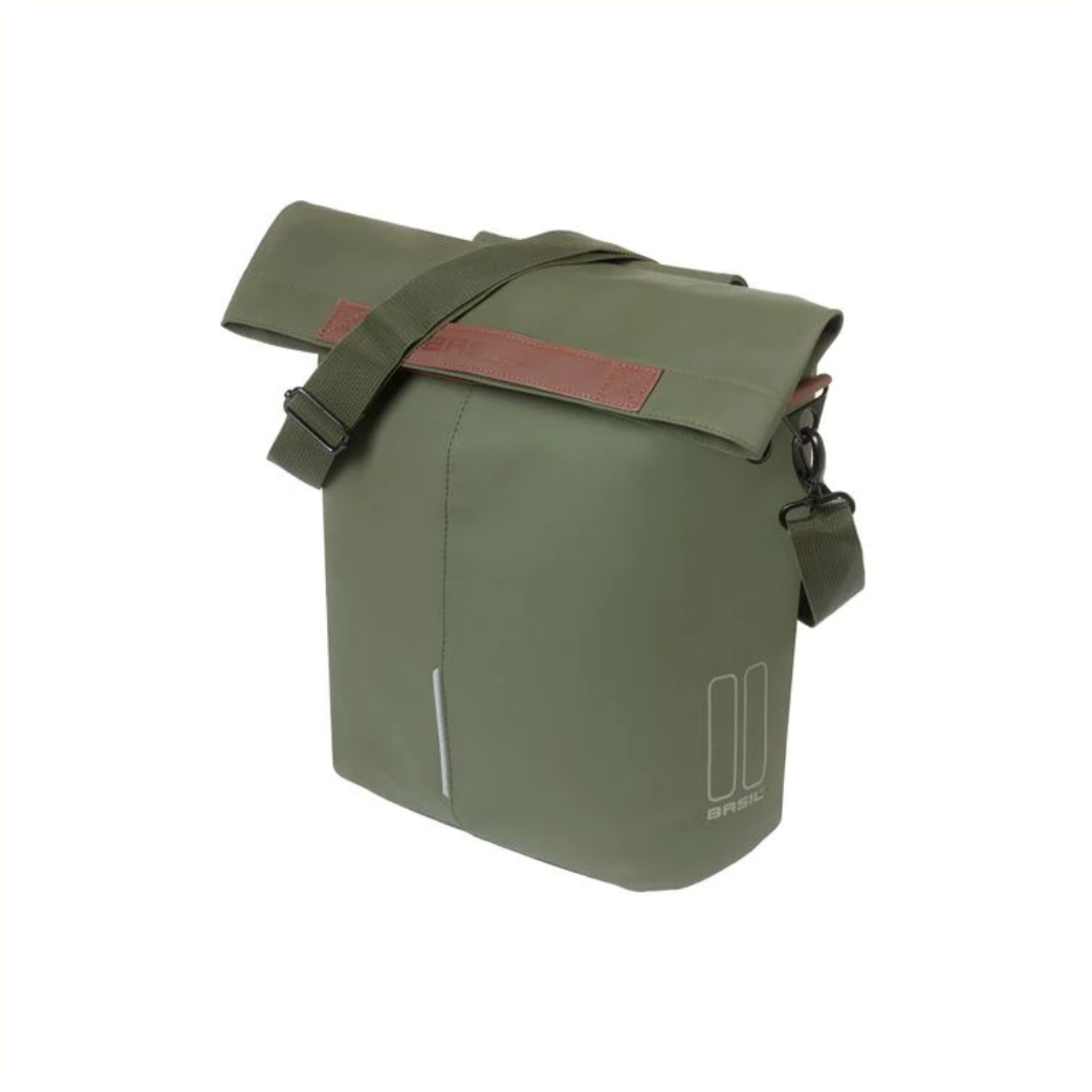 Basil Tas City Shopper Vegan Leer | Mosgroen