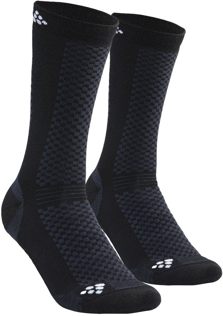 Craft warm mid 2-pack sock - zwart - maat 37-39