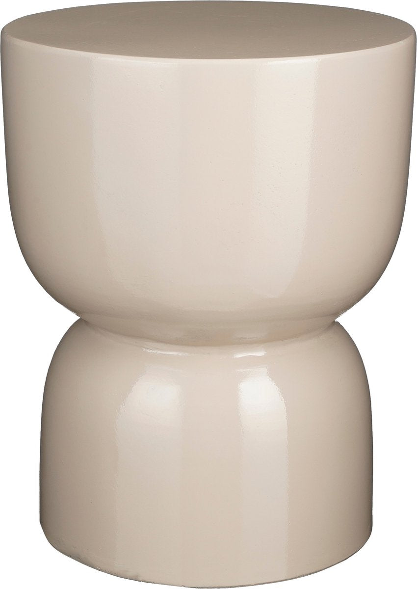 Mica decorations stage bijzettafel - h45 x ø35 cm - cement - beige