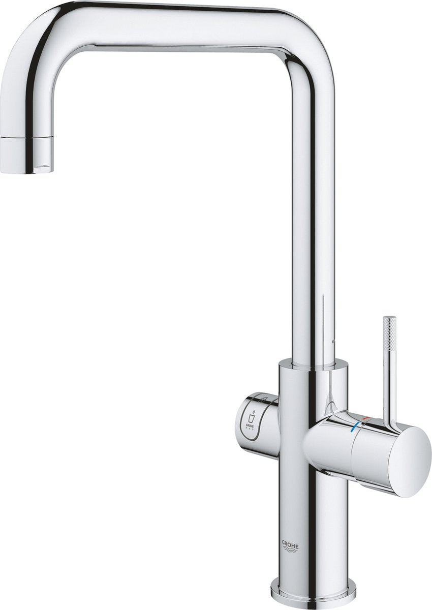 Grohe red 3 in 1 kokendwaterkraan - u-uitloop - 7l boiler - met mengventiel – chroom