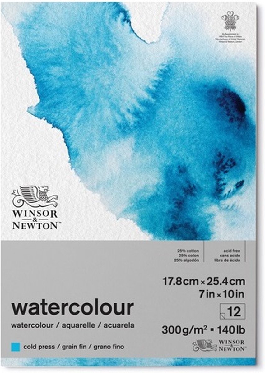 Winsor newton watercolour blok - 300 g m2 - 17.8 x 25.4 cm - 12 vel