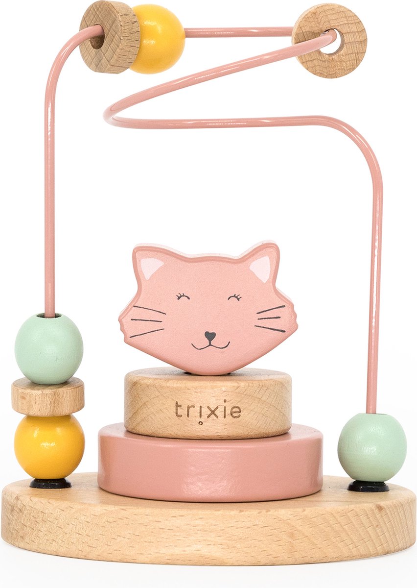 Trixie houten kralenframe - mrs. cat - houten bead maze - educatief speelgoed - voor jongens meisjes - kat