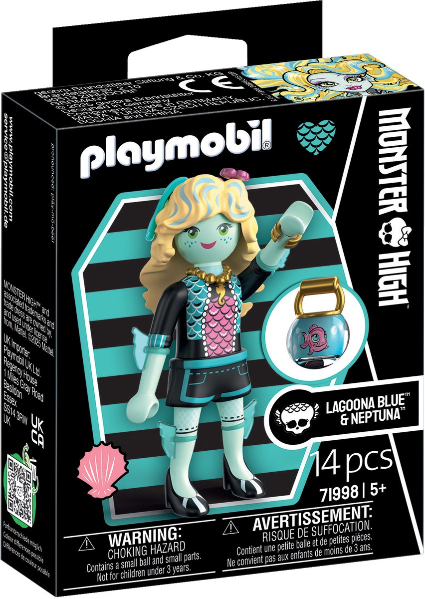 Playmobil | monster high | lagoona blue | speelfiguurtjesset voor creatieve halloweenavonturen onderwatermonsterdromen | met figuur accessoires | geweldig cadeau voor kinderen vanaf 4 jaar | 71998