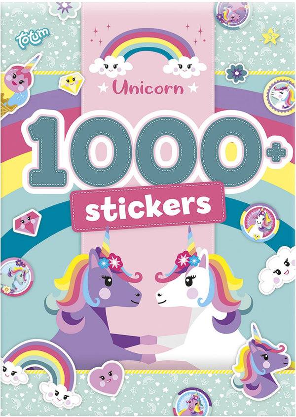 Totum unicorn stickerboek - 1000 stickers - 20 a4-pagina's - speelgoed kinderen - knutselen - voor meisjes en jongens - ook voor kleuters - vanaf 3 jaar