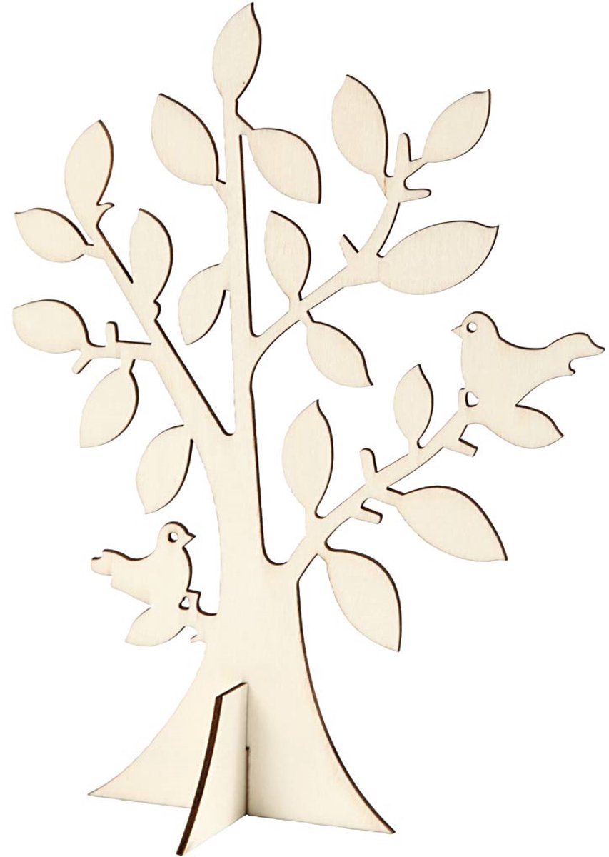 Creatief bedrijf houten boom met voet