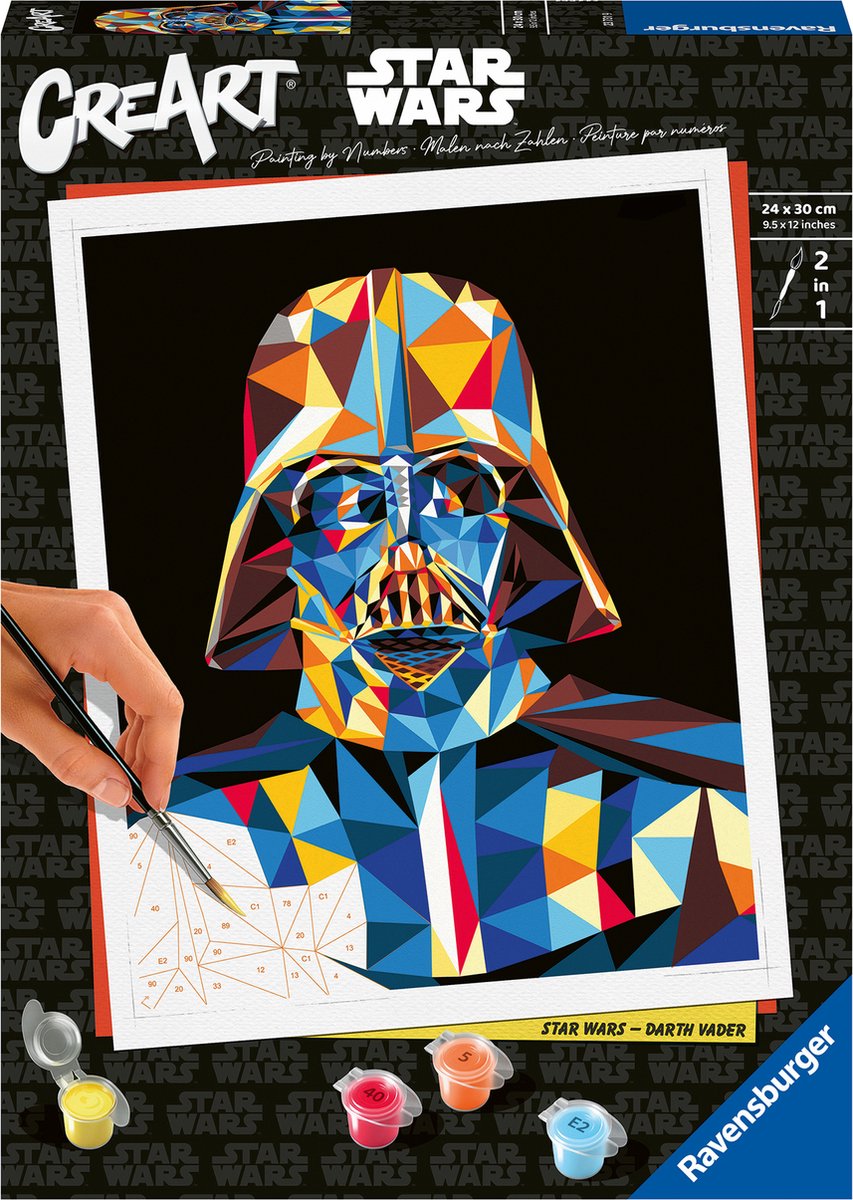 Ravensburger creart star wars: darth vader - schilderen op nummer voor volwassenen