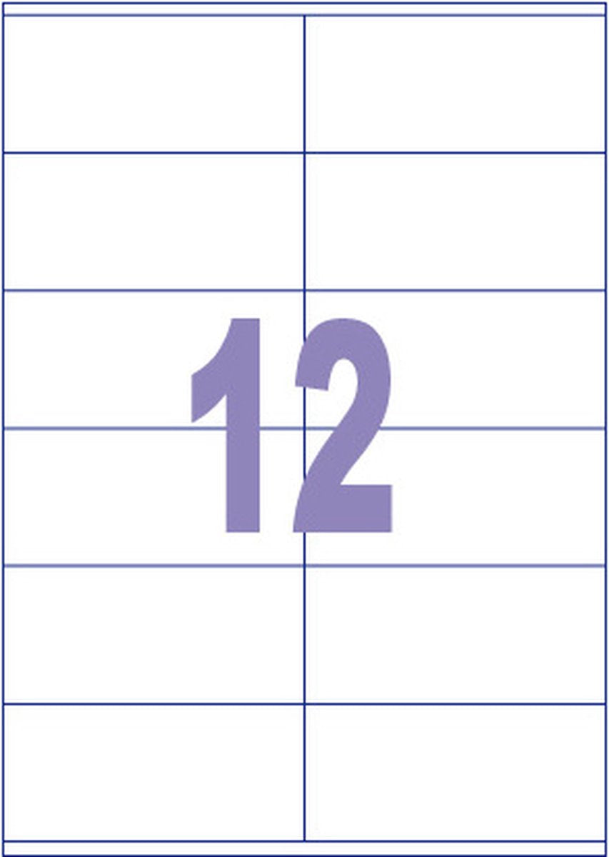 Kangaro etiket - inkjet laser kopieer - 105x48mm - 100 vel - 12 stickers per vel