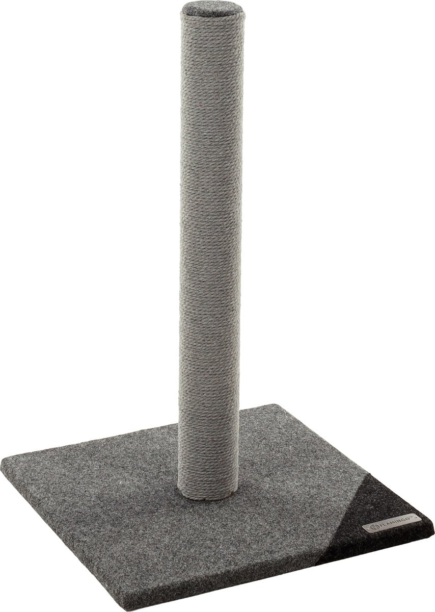 Flamingo krabpaal – rex grijs donkergrijs m – 38 × 38 × 60 cm – sisal krabpaal – compact – voor kittens en volwassen katten