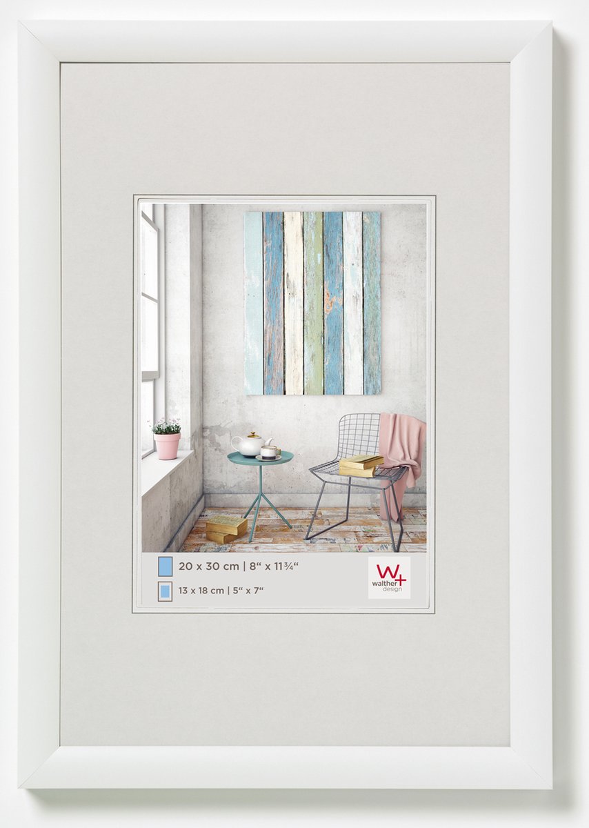Walther trendstyle - kunststof lijst - fotoformaat 15x20 cm - wit