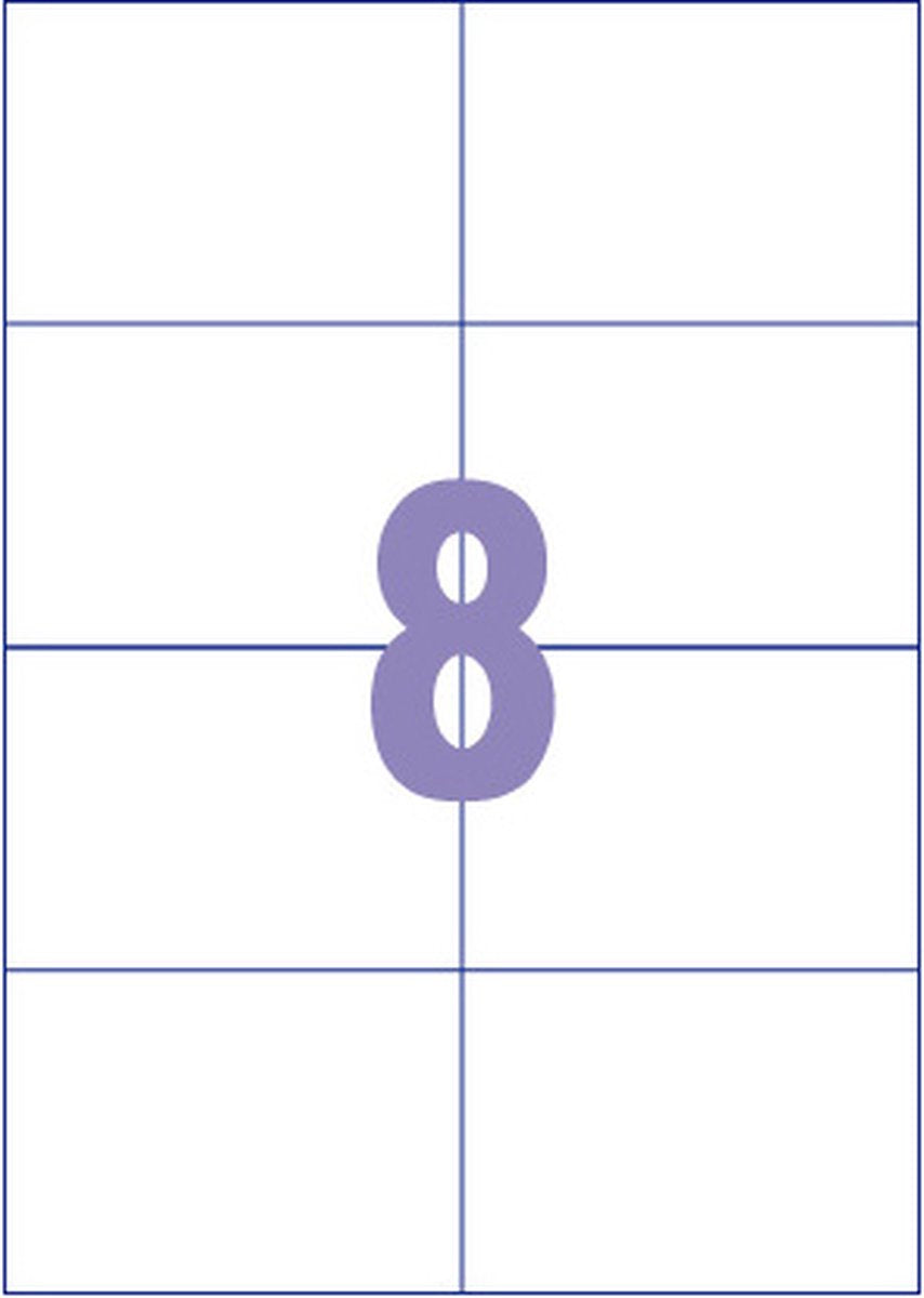 Kangaro etiket - universele etiketten - inkjet laser kopieer - 105x74mm - 100 vel - 8 stickers per vel - k-10574