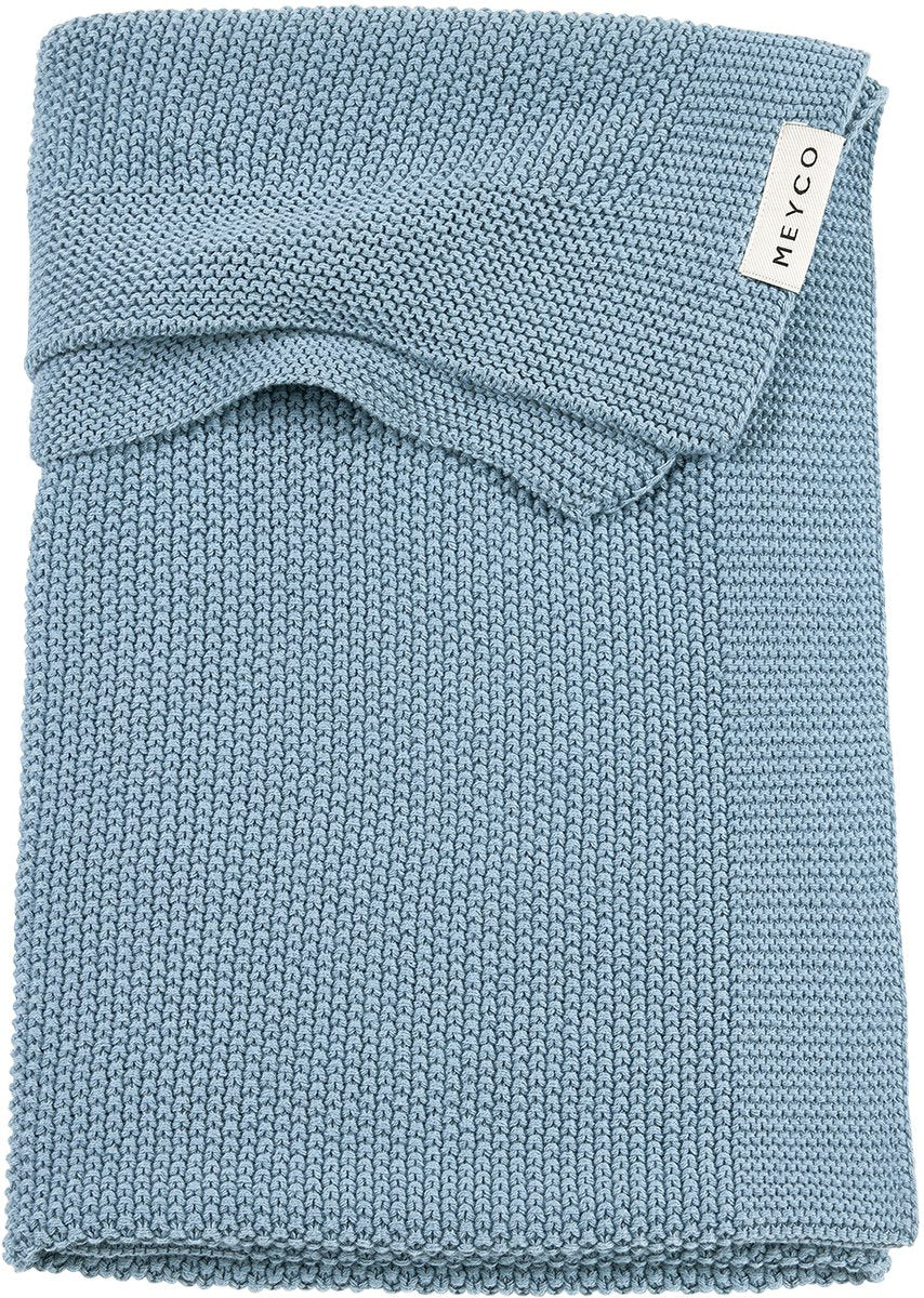 Meyco baby mini relief wiegdeken - jeans blue - 75x100cm - 1.0 tog
