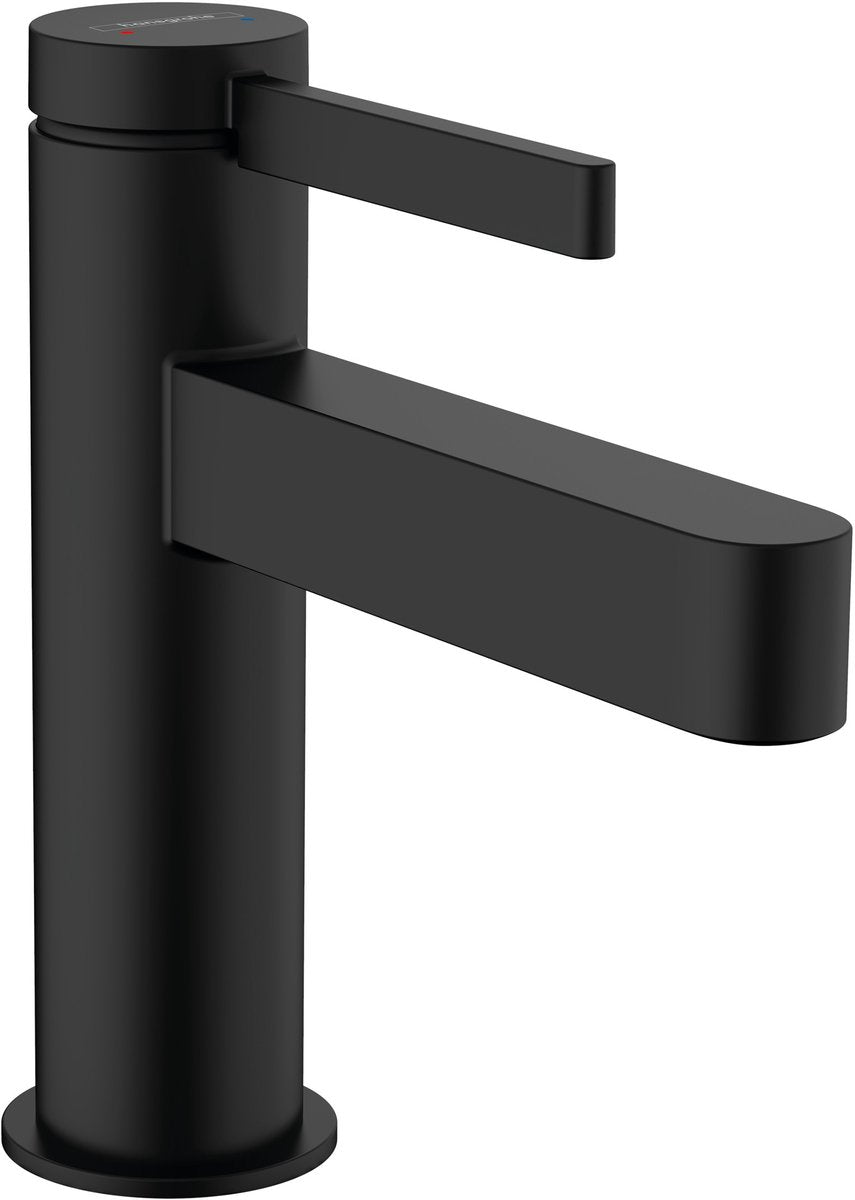 Hansgrohe finoris - wastafelmengkraan - met afvoerplug - 100mm - mat zwart