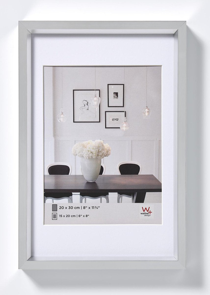 Walther steel style - kunststof lijst - fotoformaat 20x30 cm - zilver