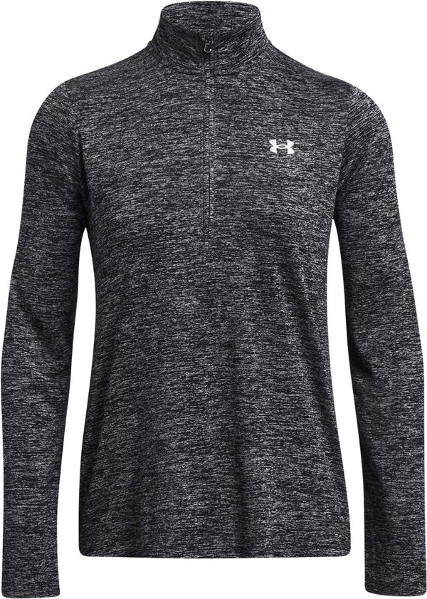 Under armour tech 1 2 zip- twist-blk dames sporttrui - zwart - wit m