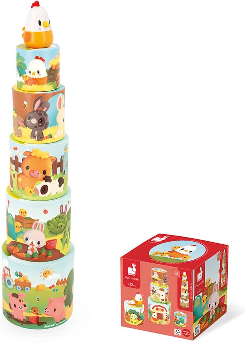 Janod - boerderij - mijn eerste kippenpiramide - stapeltoren