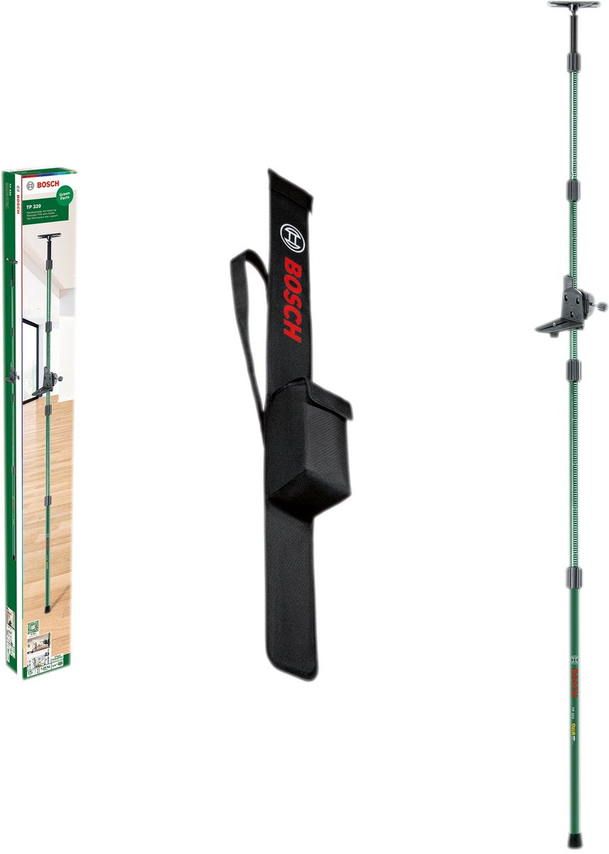 Bosch tp 320 - meetgereedschap statief - 10 tot 320 cm - hoogwaardig aluminium - inclusief opbergtas