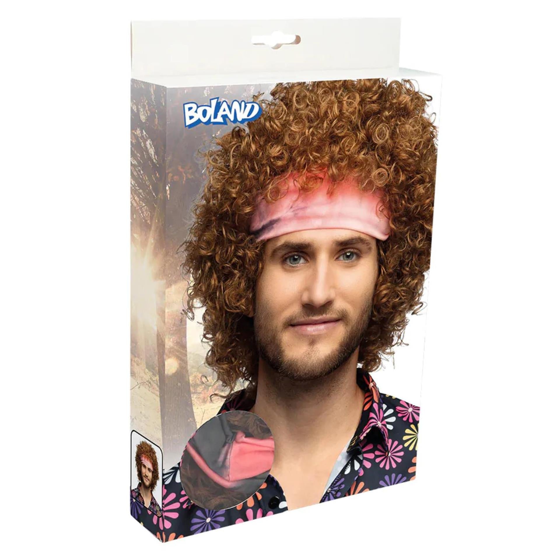 Boland pruik hippie groove met haarband
