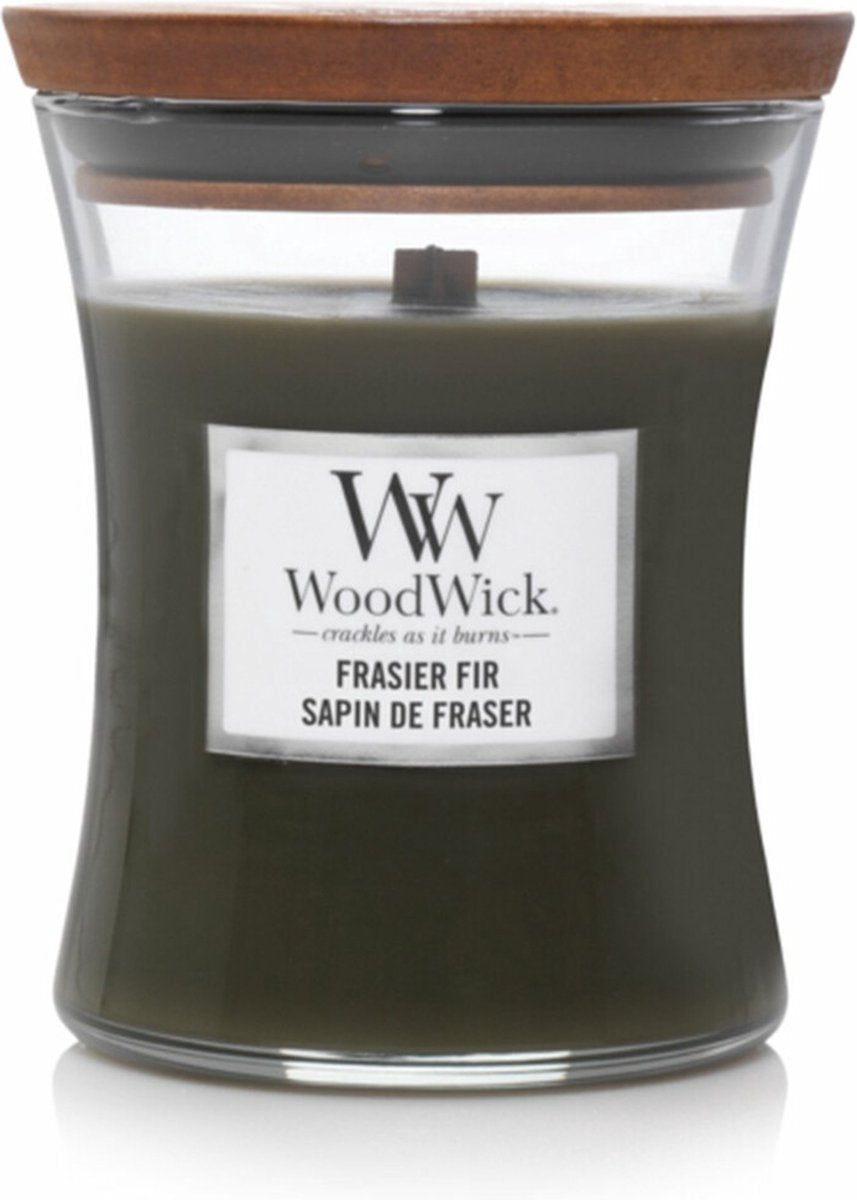 Woodwick hourglass medium geurkaars - frasier fir - 60 branduren