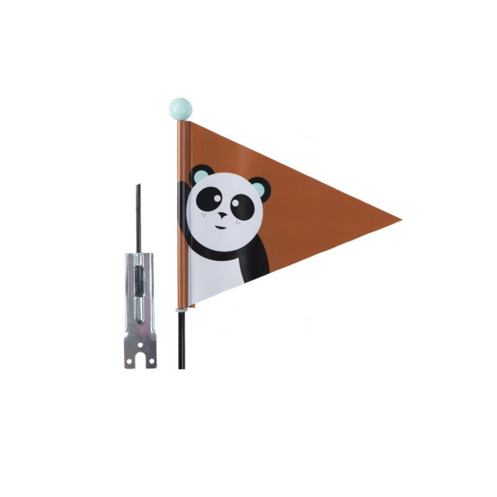 Beveiligingsvlag Pexkids Panda Braun met een Panda-print