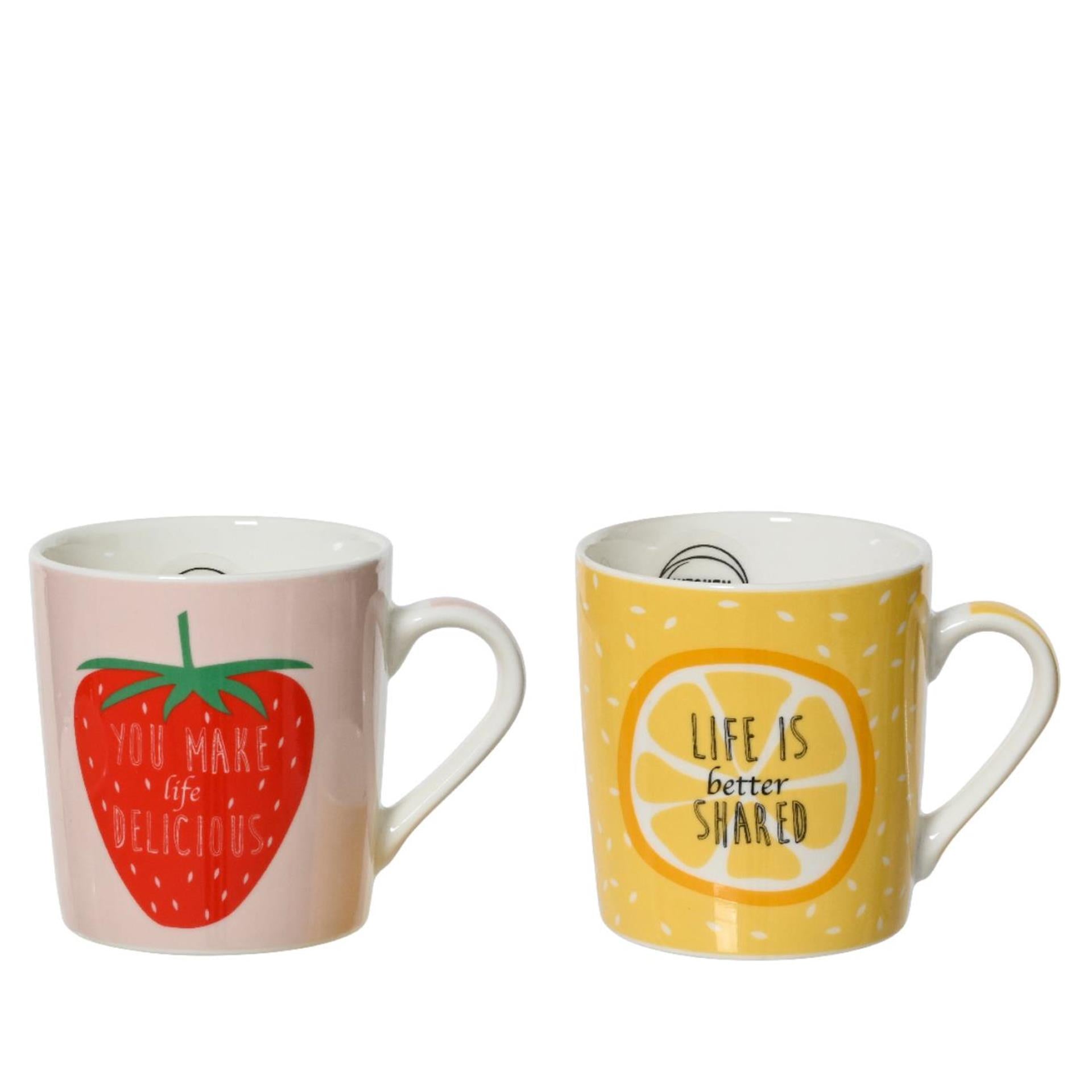 Decoris mok porselein 250ml aardbei sinaasappel