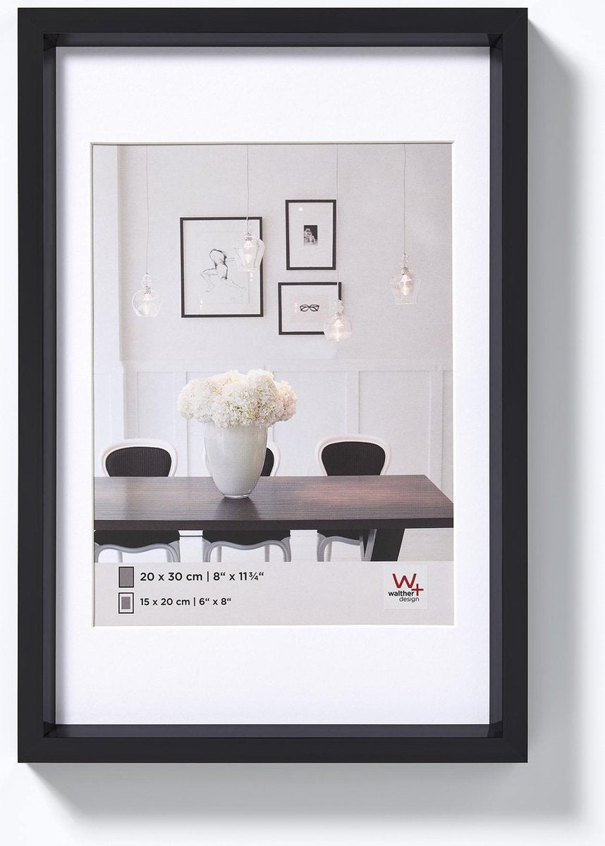 Walther steel style - kunststof lijst - fotoformaat 15x20 cm - zwart