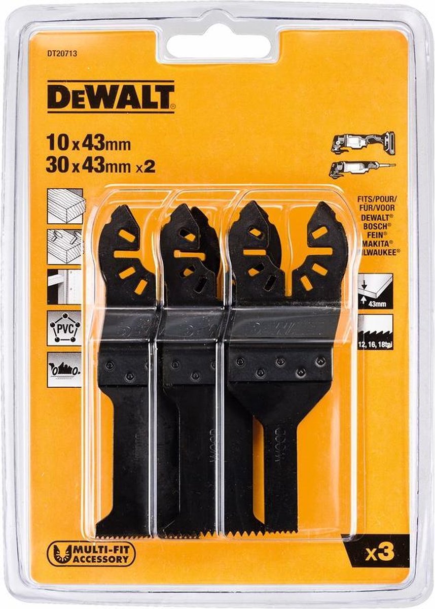 Dewalt zaagbladenset 3-delig (dt20701-qz, dt20706-qz, dt20704-qz) - dt20713-qz