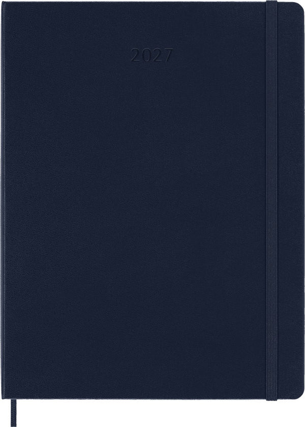 Moleskine 12 maanden agenda - 2027 - wekelijks - xl - harde kaft - saffier blauw
