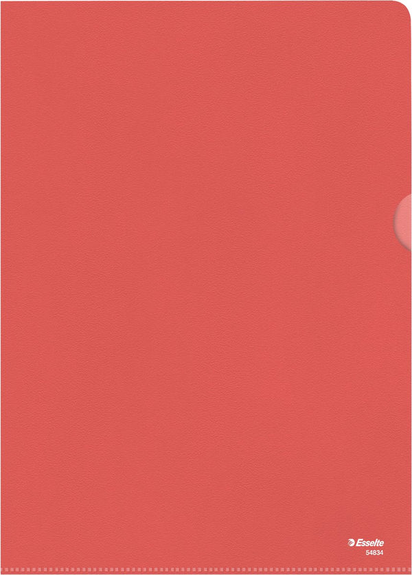 Esselte standaard zichtmap a4 - 0,11mm pp folie - 100 stuks - rood