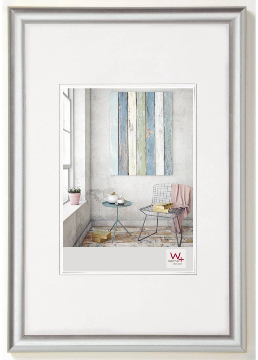 Walther trendstyle - kunststof lijst - fotoformaat 13x18 cm - zilver
