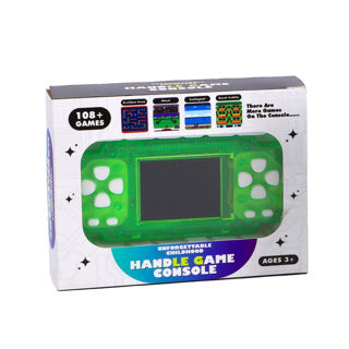 108 spellen in 1 spelcomputer met kleurenscherm groen en paars assorti