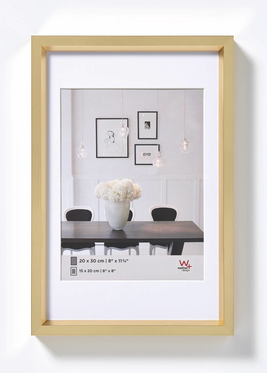 Walther steel style - kunststof lijst - fotoformaat 15x20 cm - goud