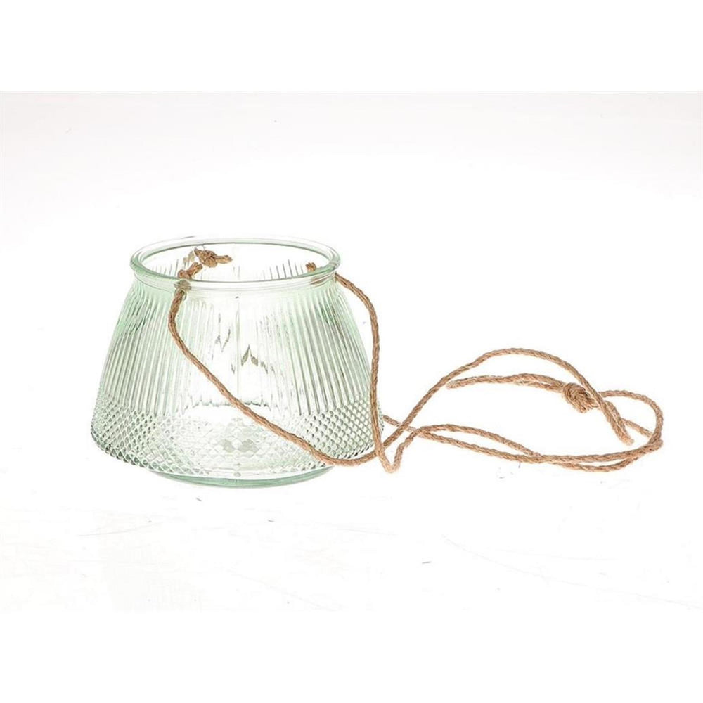 Hbx natural living hangende vaas lines ø11xh15cm groen