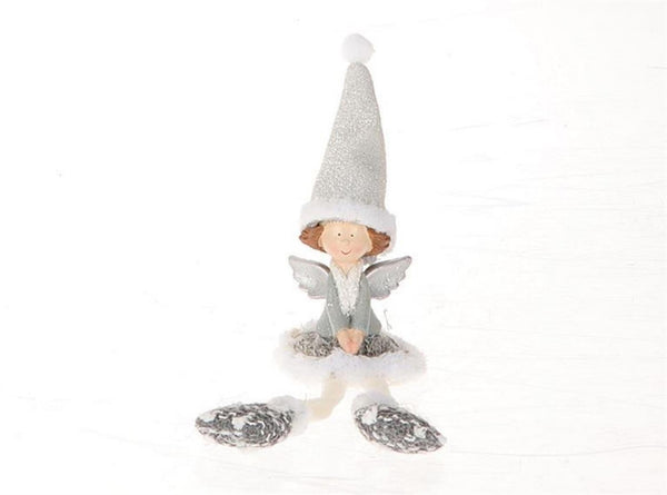 Hbx natural living beeld engel met bungelbeentjes h23cm
