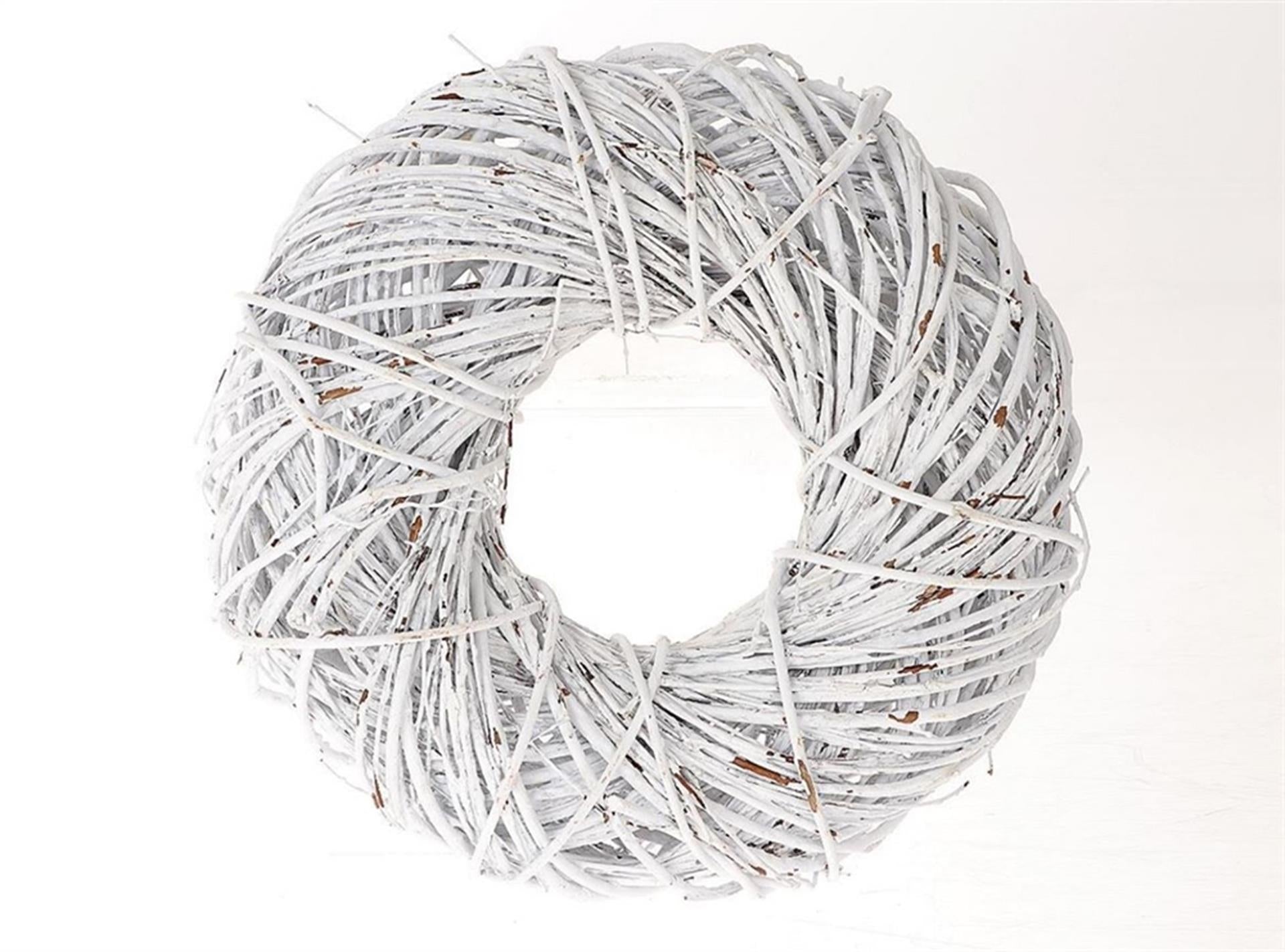 Hbx natural living krans twister dia 35cm white wash