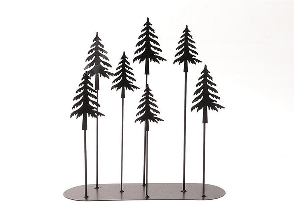 Hbx natural living deco hummy kerstbomen tafereel op standaard 28x10x30cm zwart metaal