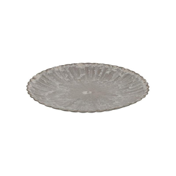 Hbx natural living onderbord melamine ribbel dia33cm bruin