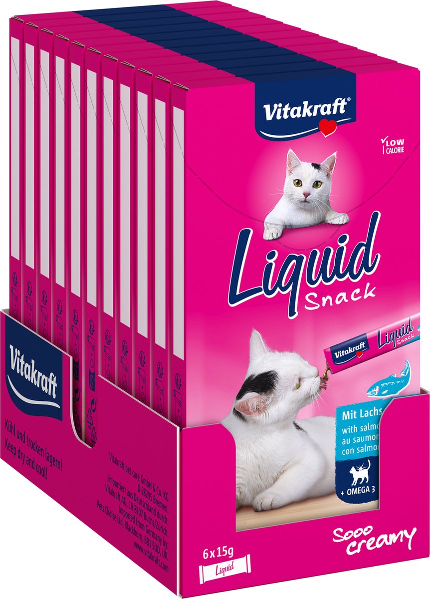 Vitakraft vloeibare kattensnack zalm omega