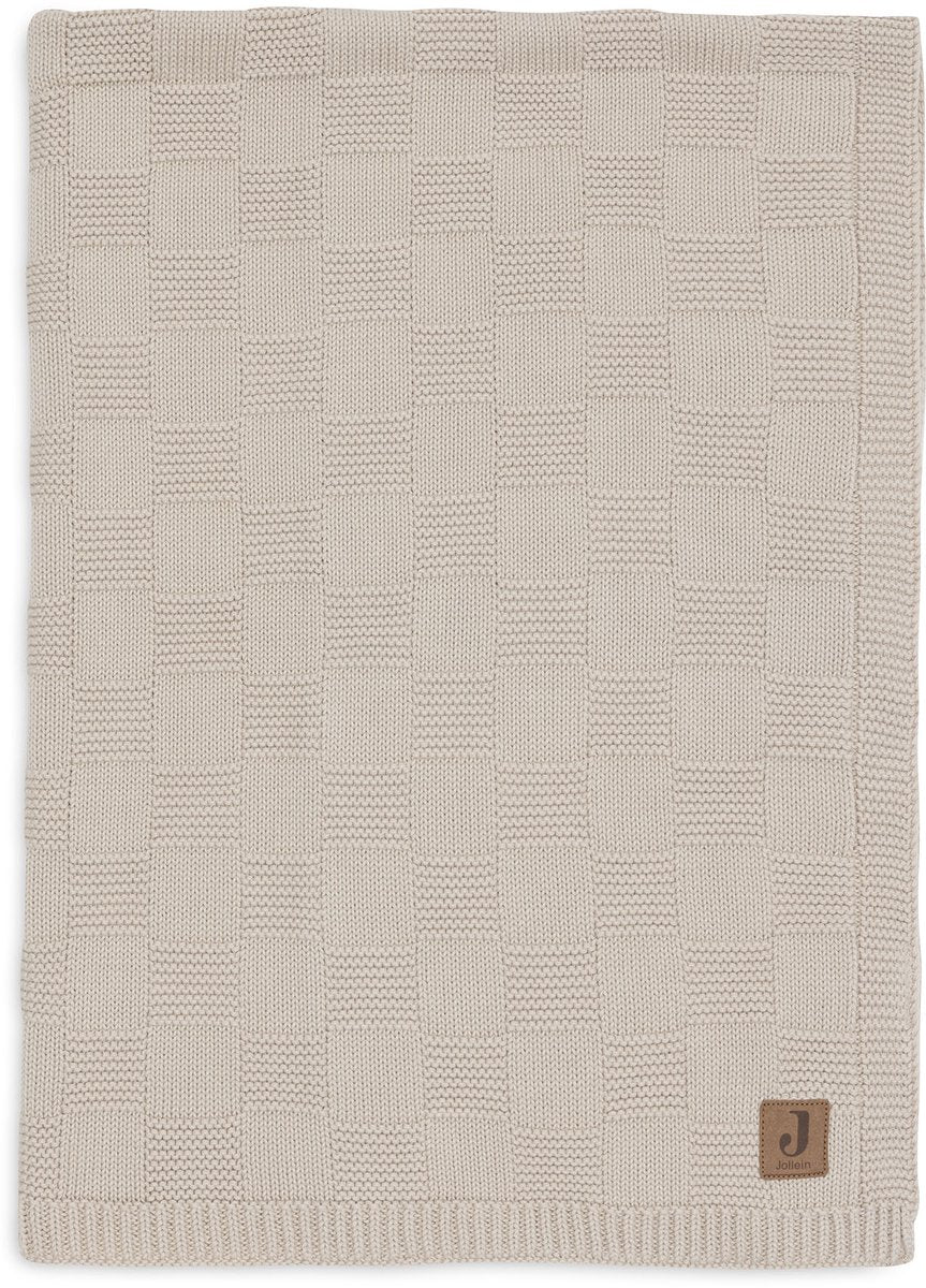 Jollein baby deken ledikant - 100x150cm - box knit - warm sand