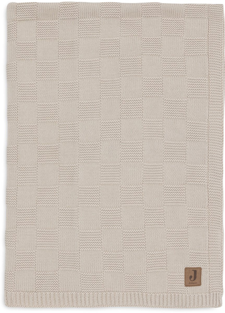 Jollein baby deken ledikant - 100x150cm - box knit - warm sand