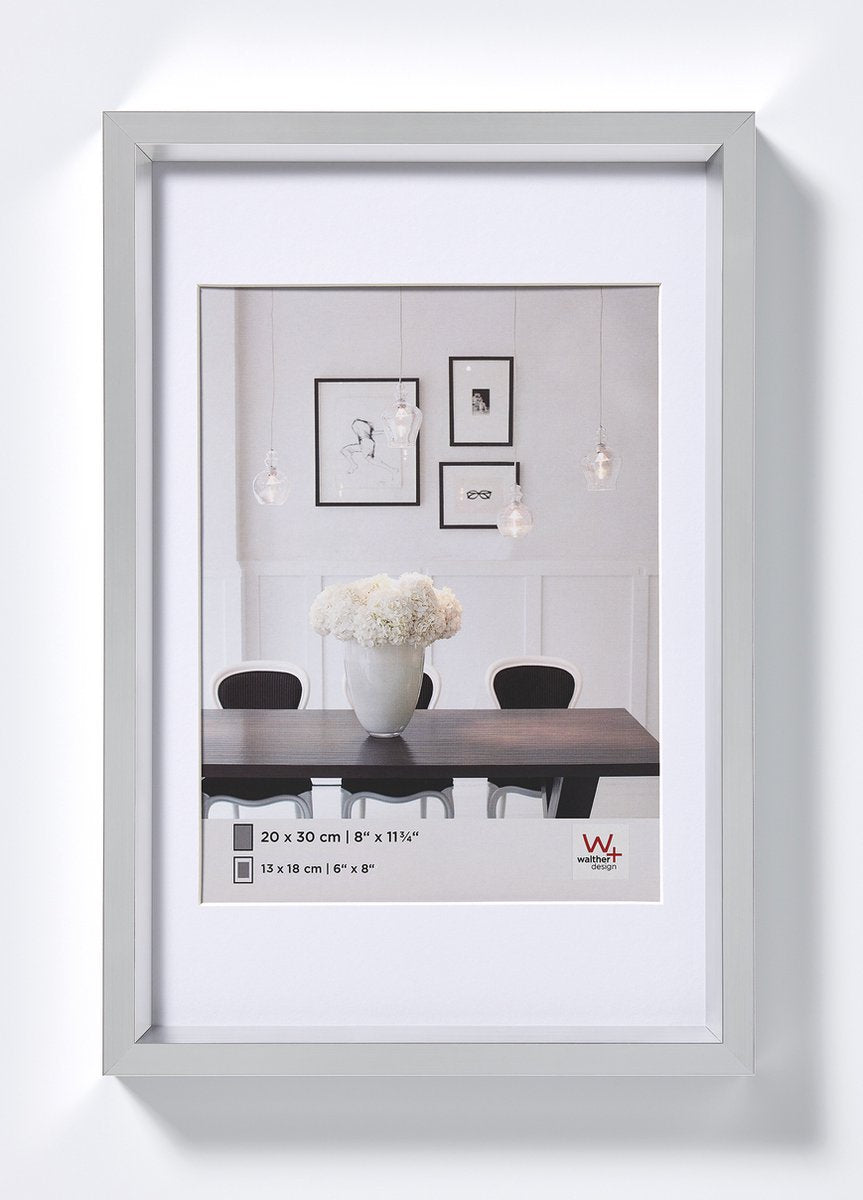 Walther steel style - kunststof lijst - fotoformaat 30x40 cm - zilver