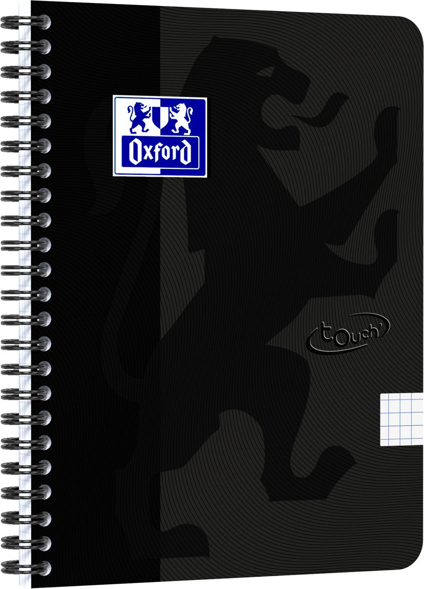 Oxford touch - schrijfblok - a5 - geruit - 140 pagina's - 90g - soft cover - zwart