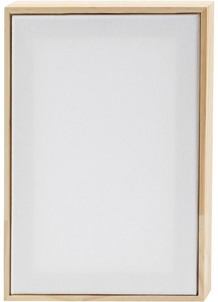 Creativ company gespannen canvas met lijst 280gr. 15,8x23,8cm - wit