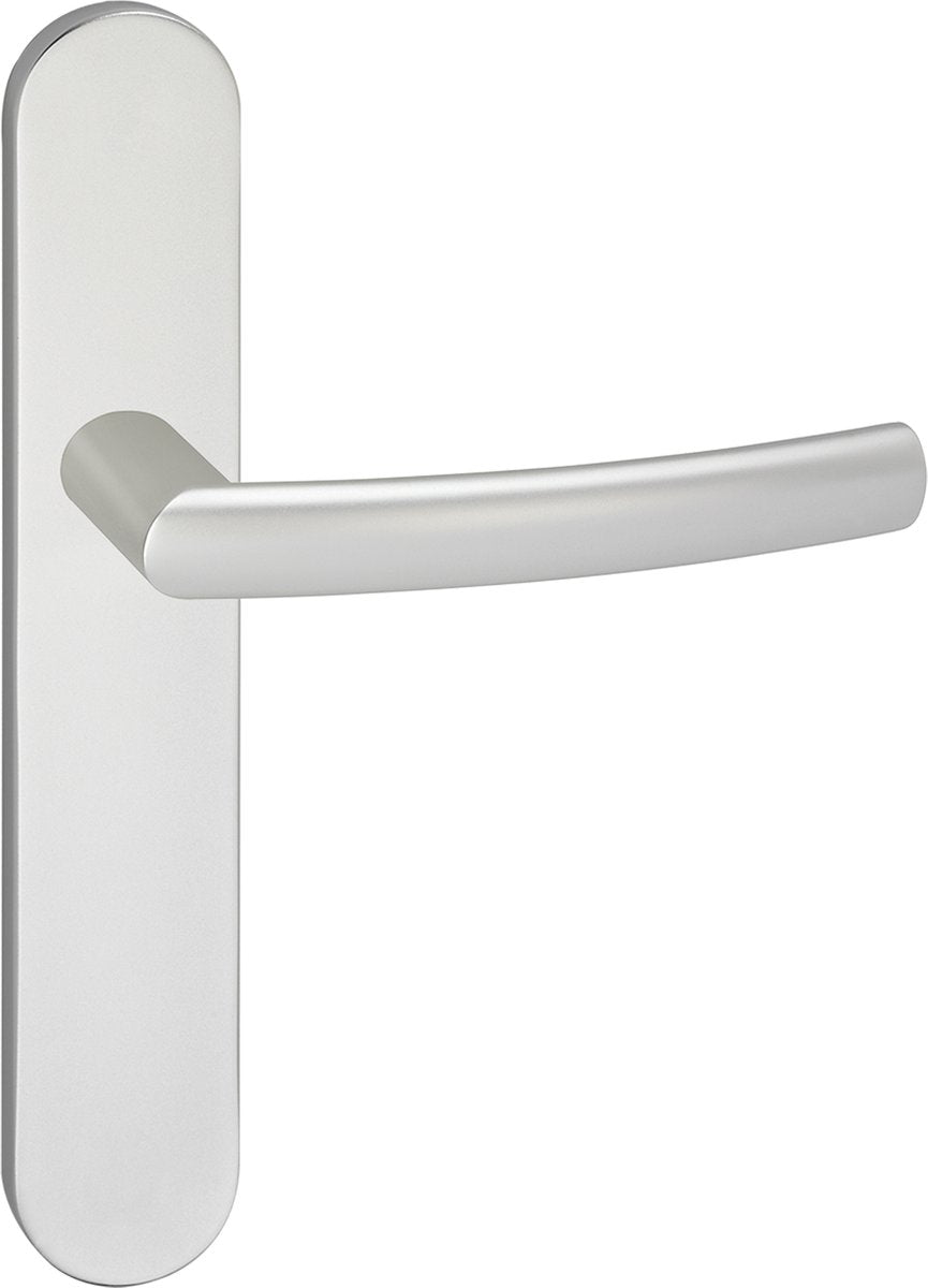 Impresso deurkruk - burton - voor binnen - ovaal deurschild - aluminium - 2 stuks