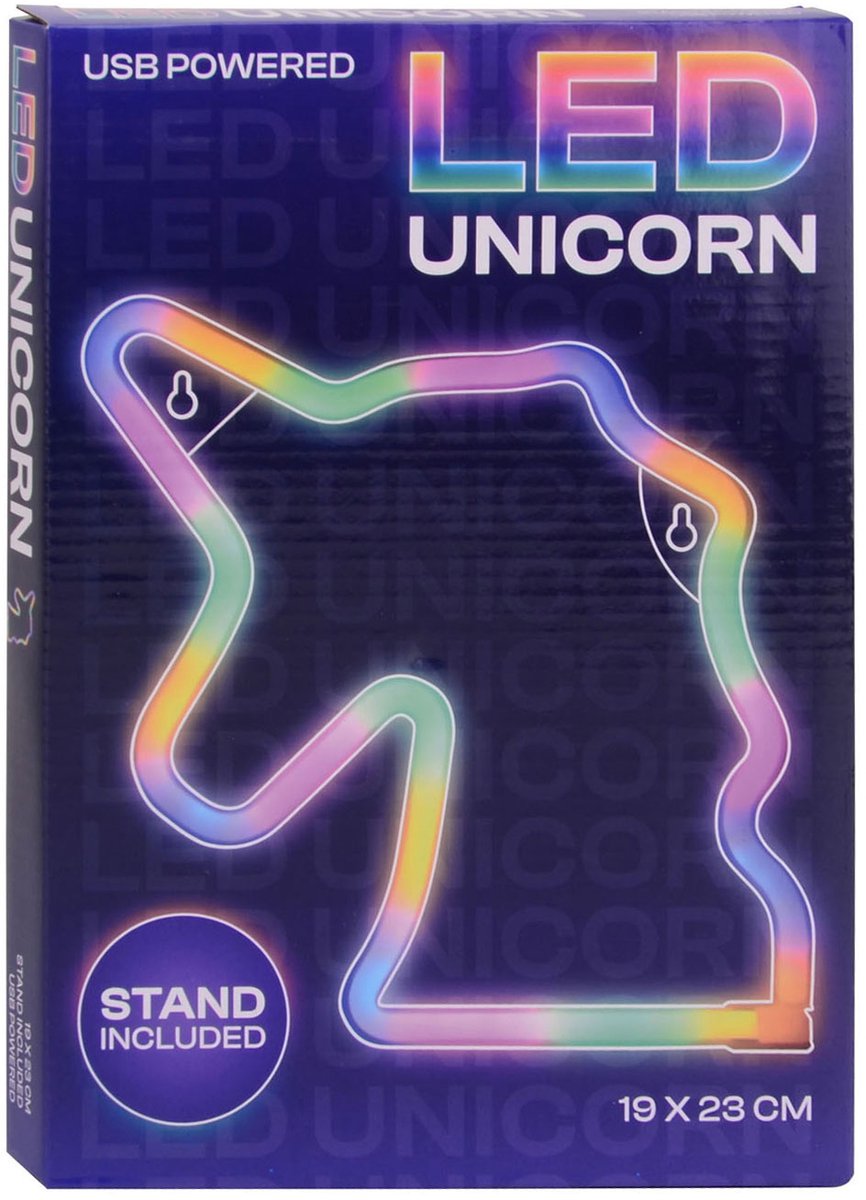 Johntoy eenhoorn regenbooglamp met usb